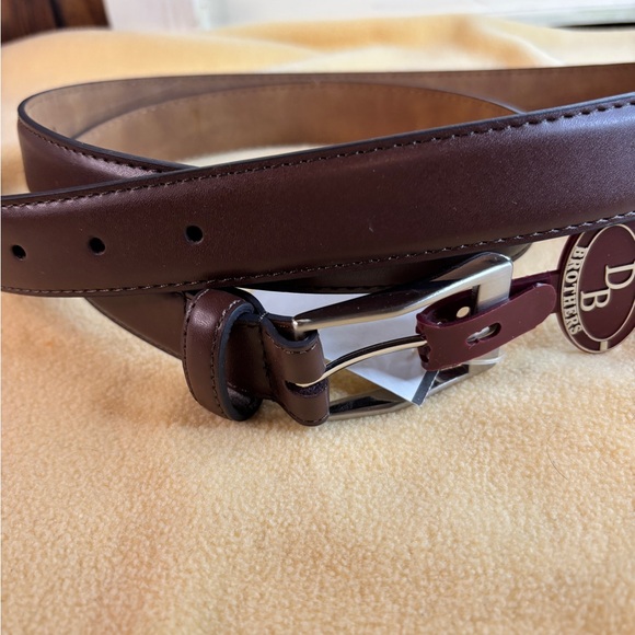 Davis Brothers Brown Leather Belt Men’s size 48/120 design Big & Tall New - Picture 7 of 7